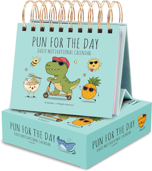 2026 Funny Pun Flip Calendar - Daily Tear-Off Desk Calendar with 365 New Puns & Jokes - Humor Gift for Friends, Family, Coworkers - Punny Christmas Gift, Office & Home Decor
