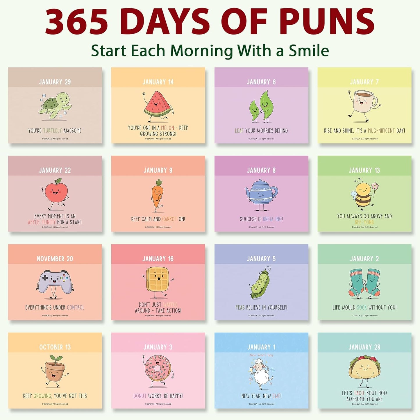 2026 Funny Pun Flip Calendar - Daily Tear-Off Desk Calendar with 365 New Puns & Jokes - Humor Gift for Friends, Family, Coworkers - Punny Christmas Gift, Office & Home Decor